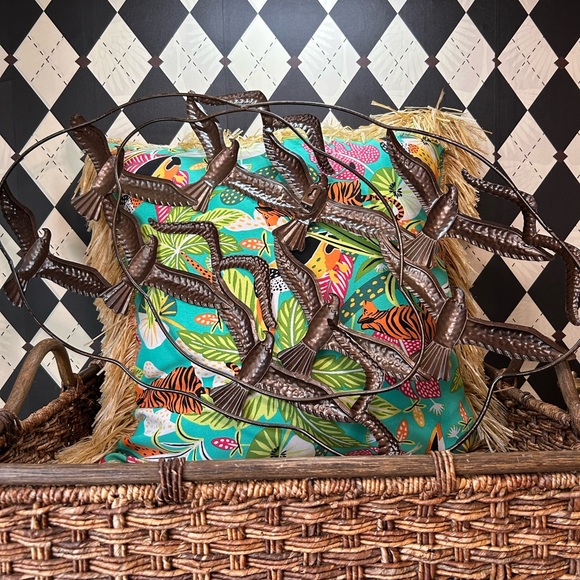 Elegant Metal Wall Sculpture 30" Long – Birds in Flight with Gold & Earthy Tones - Picture 13 of 13